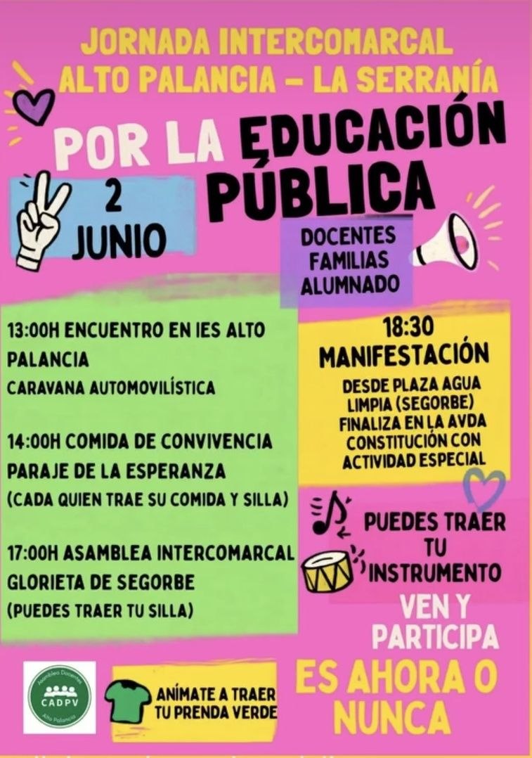 Cartell 1 de Assemblea intercomarcal a la Glorieta de Sogorb
